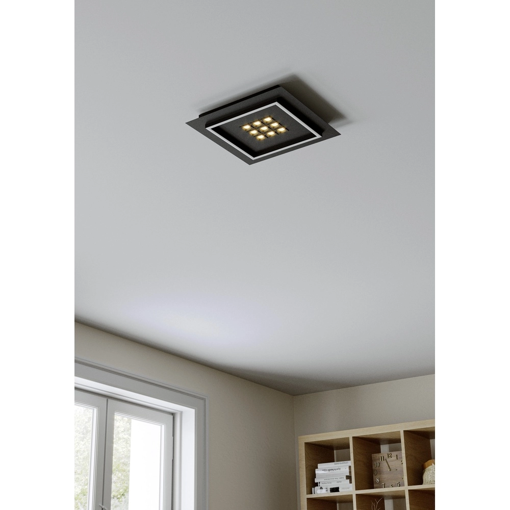 Moderne led plafondlamp Balazote 36x36 cm - zwart Eglo 9008606312719