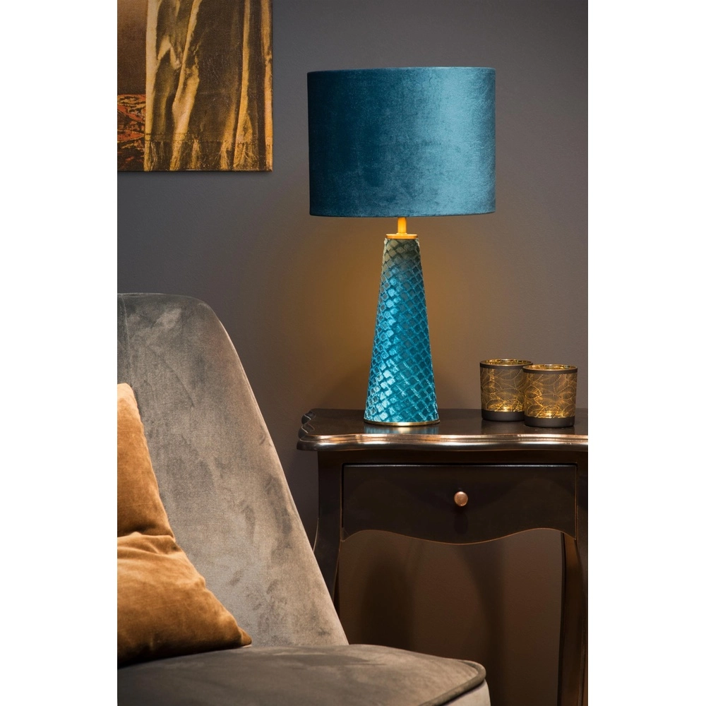Tafellamp Extravaganza Velvet blauw Lucide 5411212105301