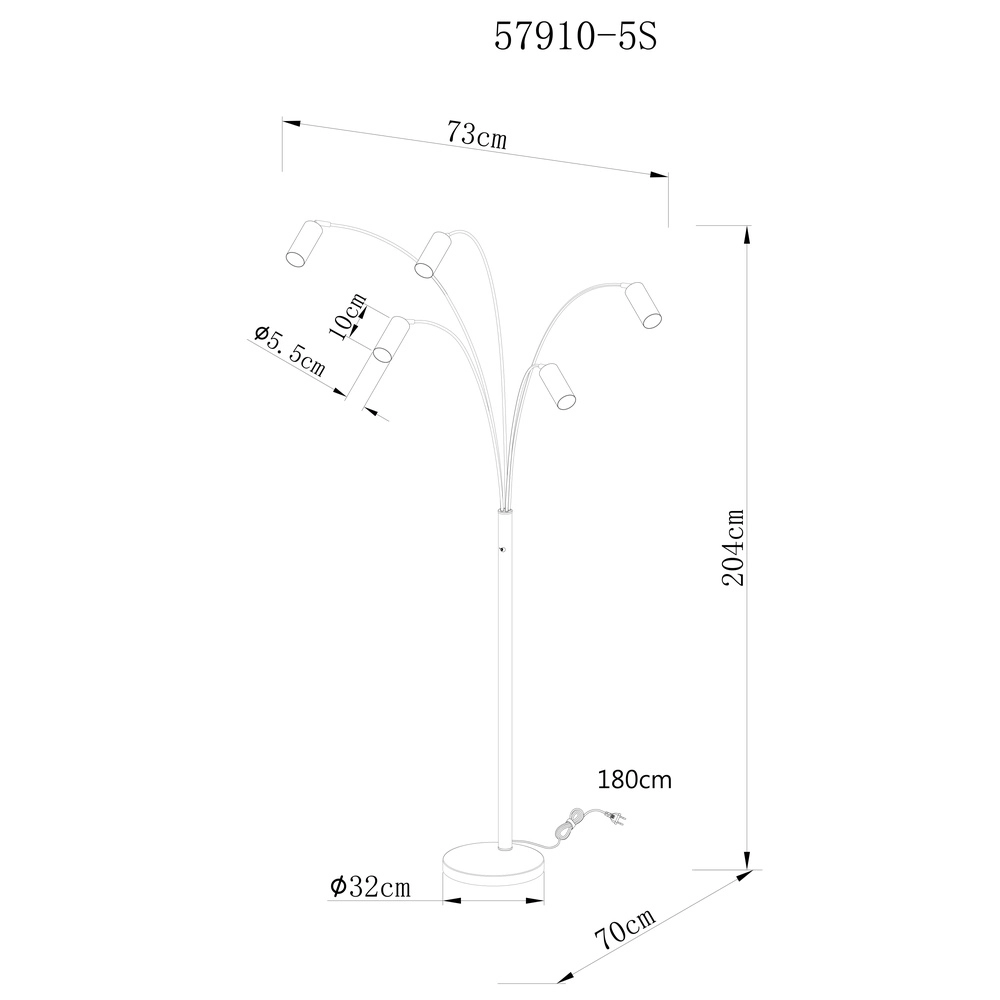 Vloerlamp Robby zwart Globo 9007371468782