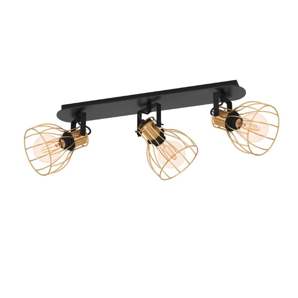 Gouden plafondlamp Sambatello 3x E27