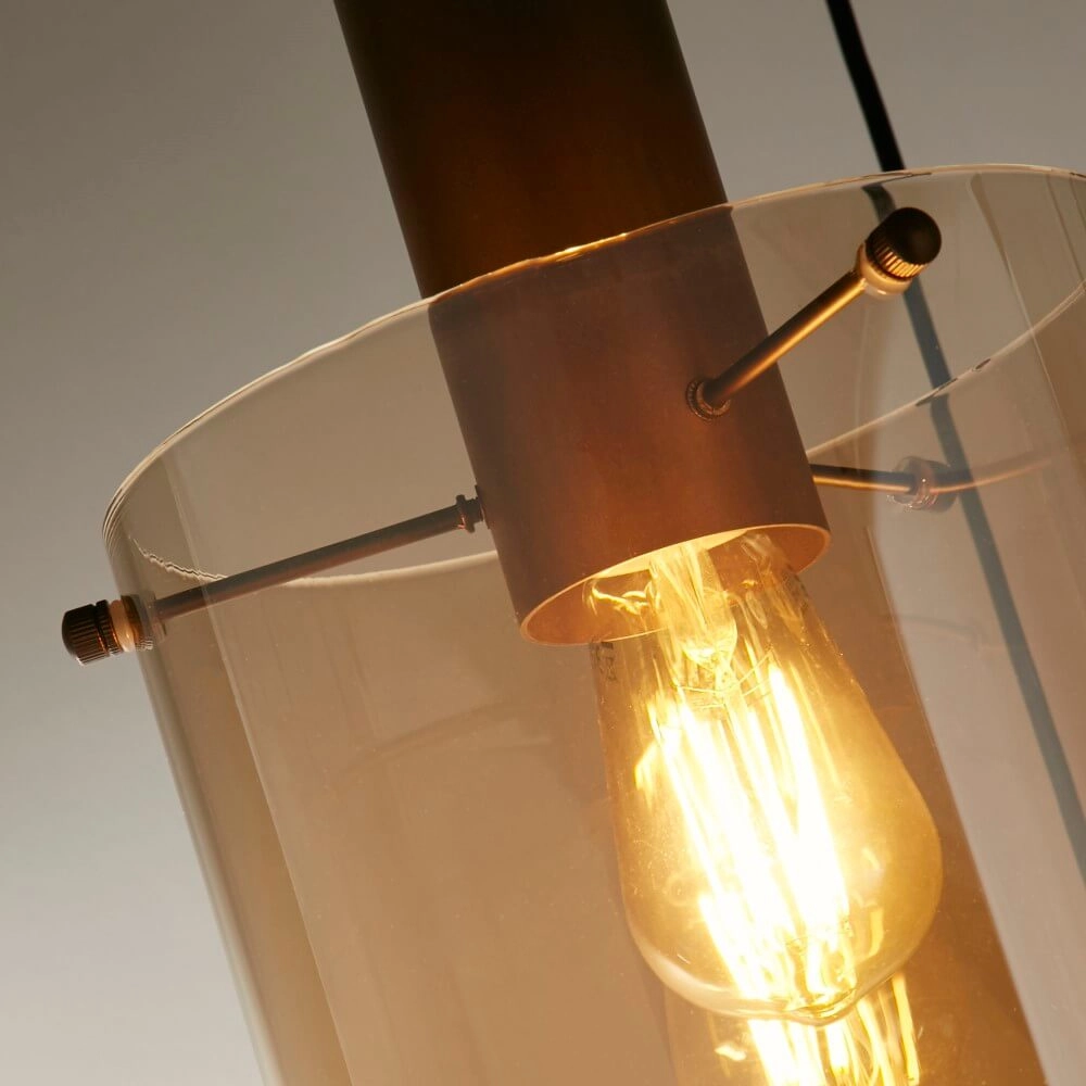 Bruine hanglamp Sweden 3-lichts Searchlight 5053423244334