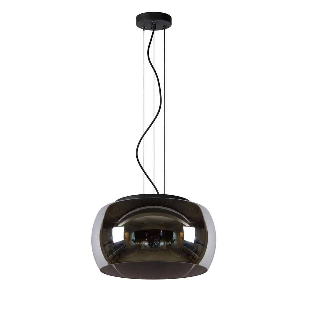 Design hanglamp Olivia Ø 40cm zwart met smoke glas