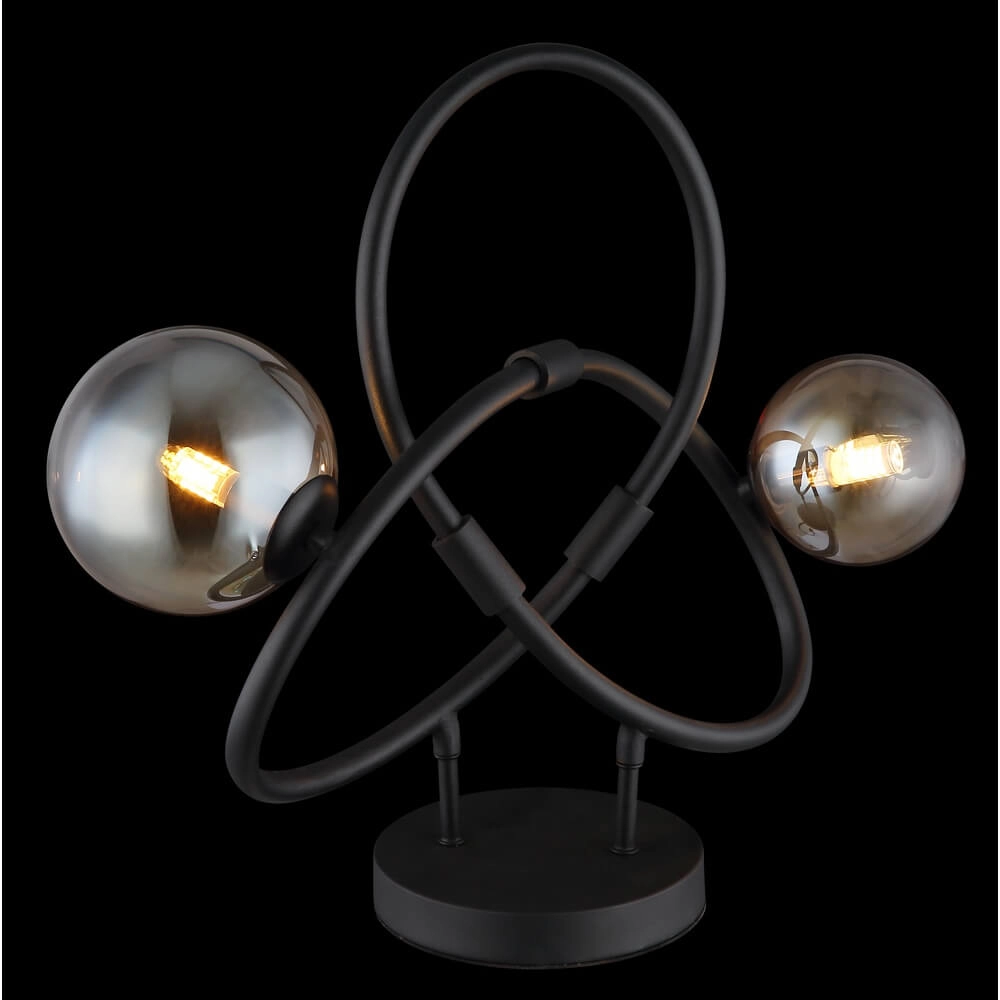 Zwarte tafellamp Tuberius design 2-lichts Globo 9007371452446
