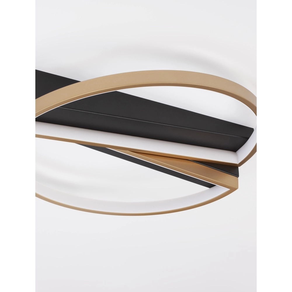 Design plafondlamp Elize zwart met goud Ø 43,2cm Lyora 5212017433152