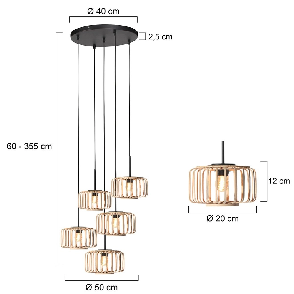 5-lichts hanglamp HaloSwap rond Ø 50cm Steinhauer 8712746183160