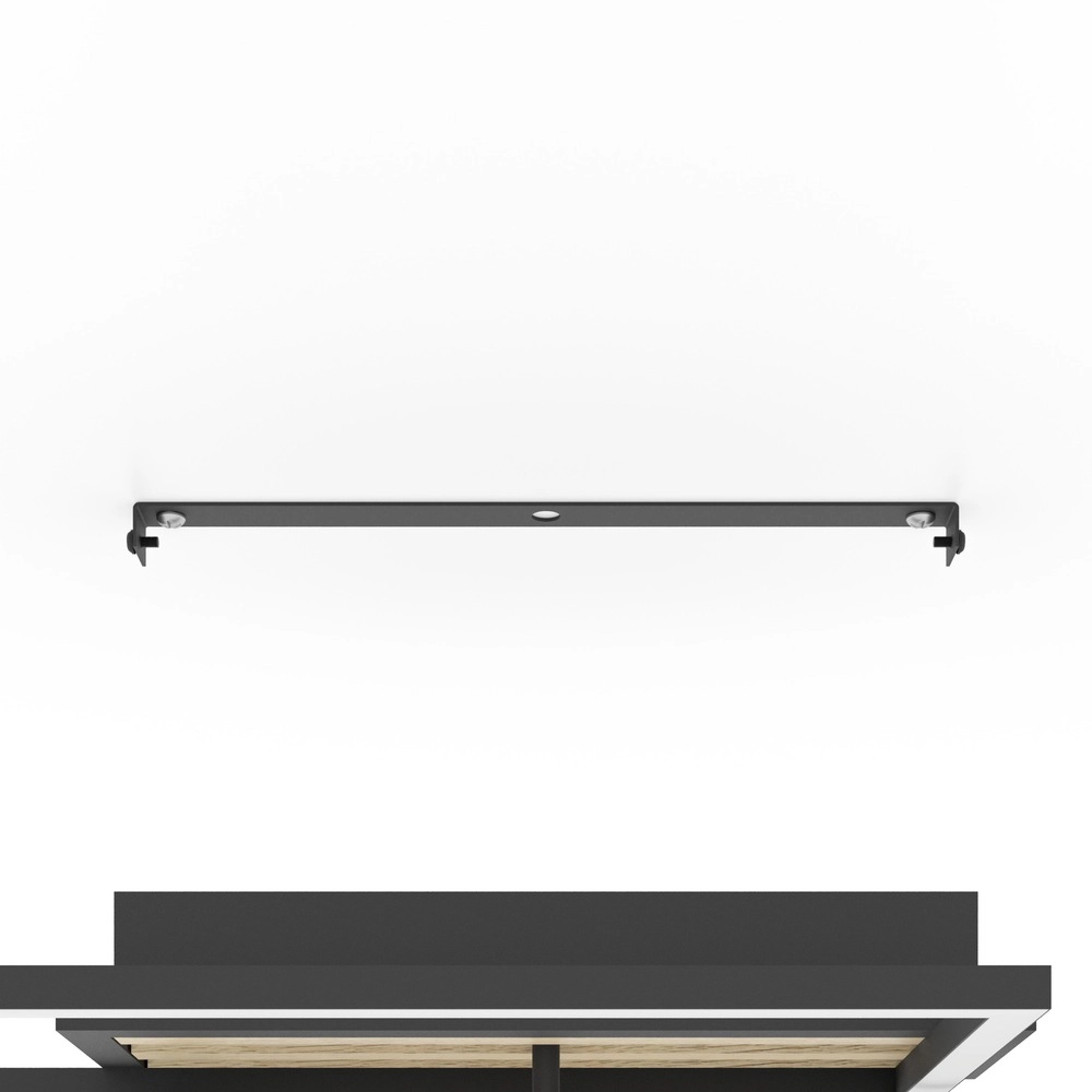 Moderne plafondlamp Cembrano rechthoek zwart met hout Eglo 9008606388110
