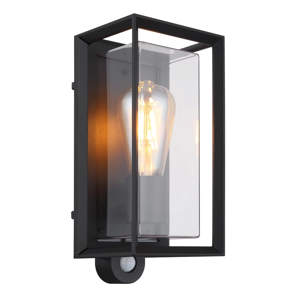 Buiten wandlamp Logana zwart met sensor