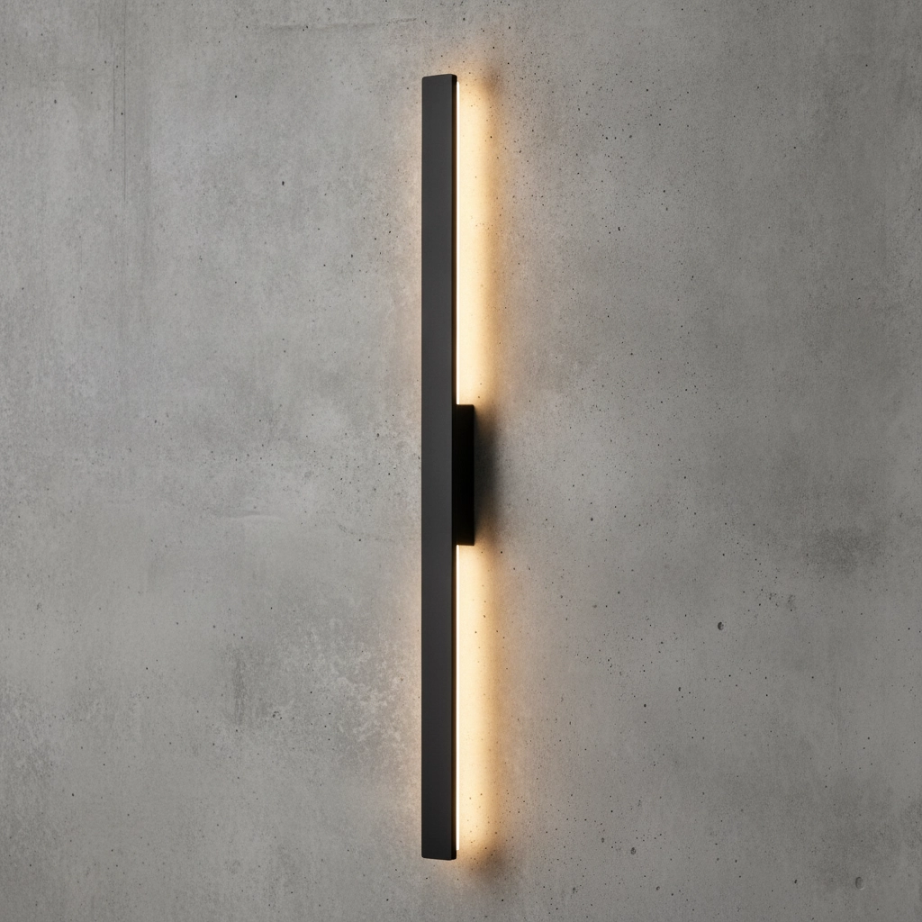 Strakke wandlamp Aneth zwart 104cm
