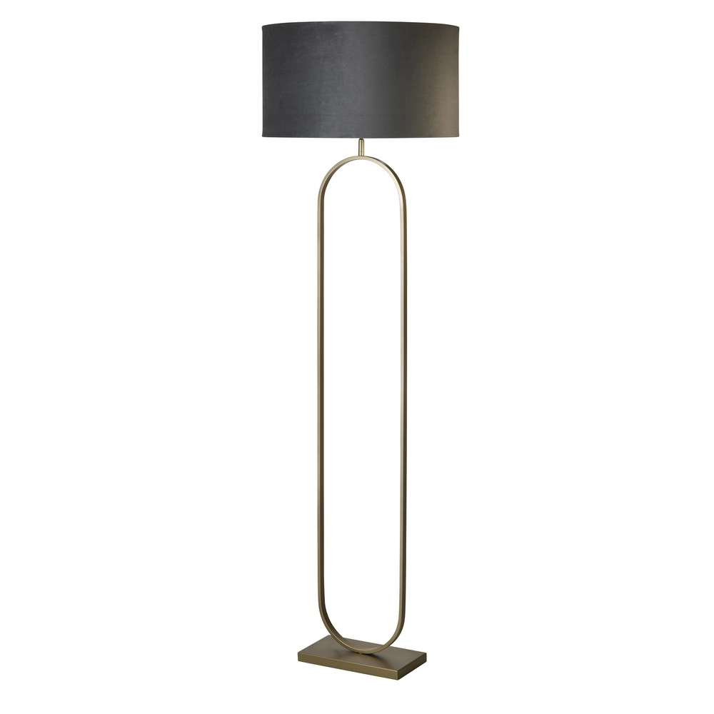 Vloerlamp Modish brons met donker grijze kap