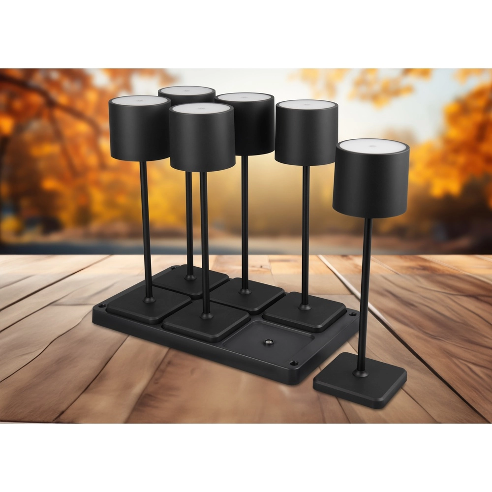 Set van 6 tafellampjes Fernandez zwart Trio 4017807601688