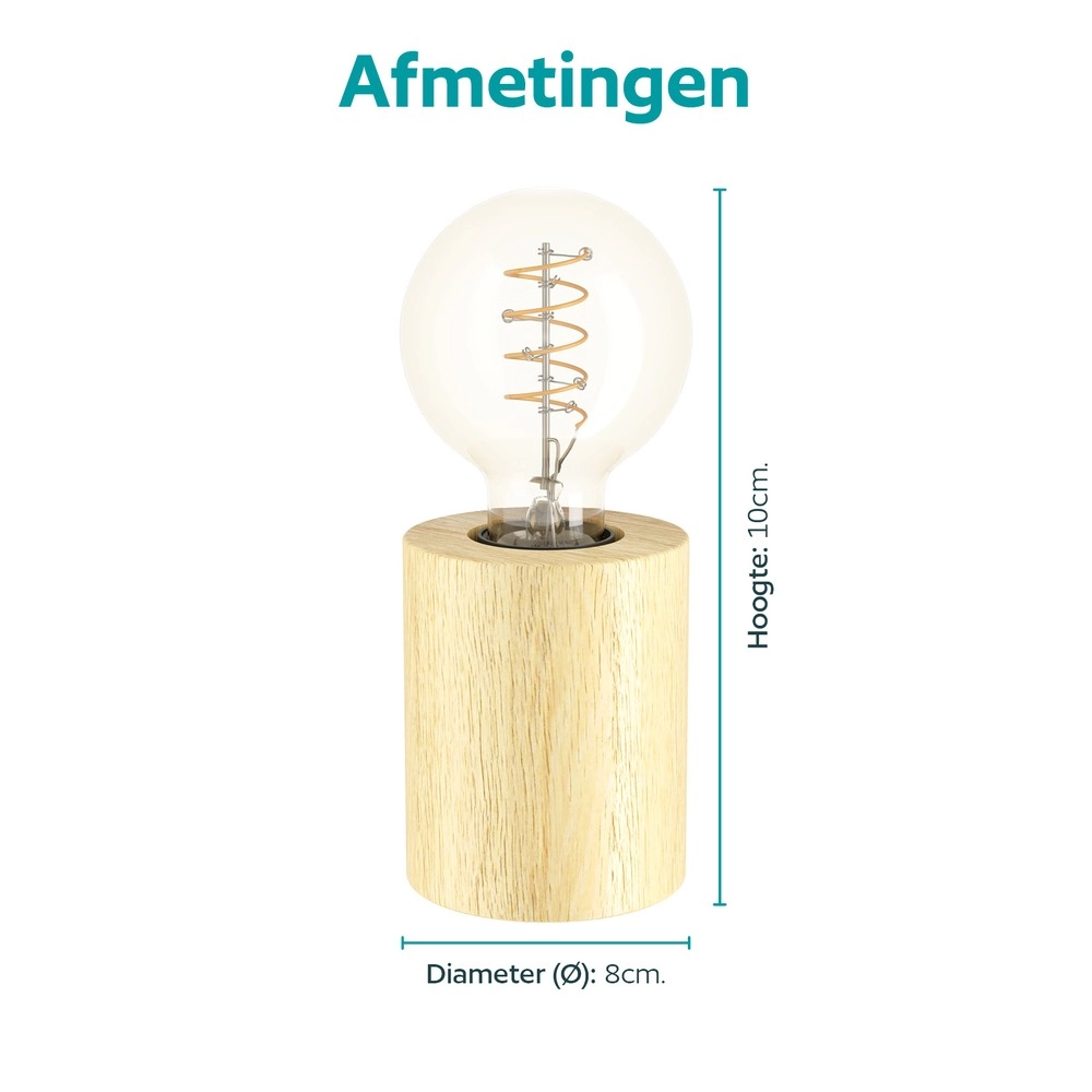 Tafellampje Murama eiken hout Eglo 9008606406210