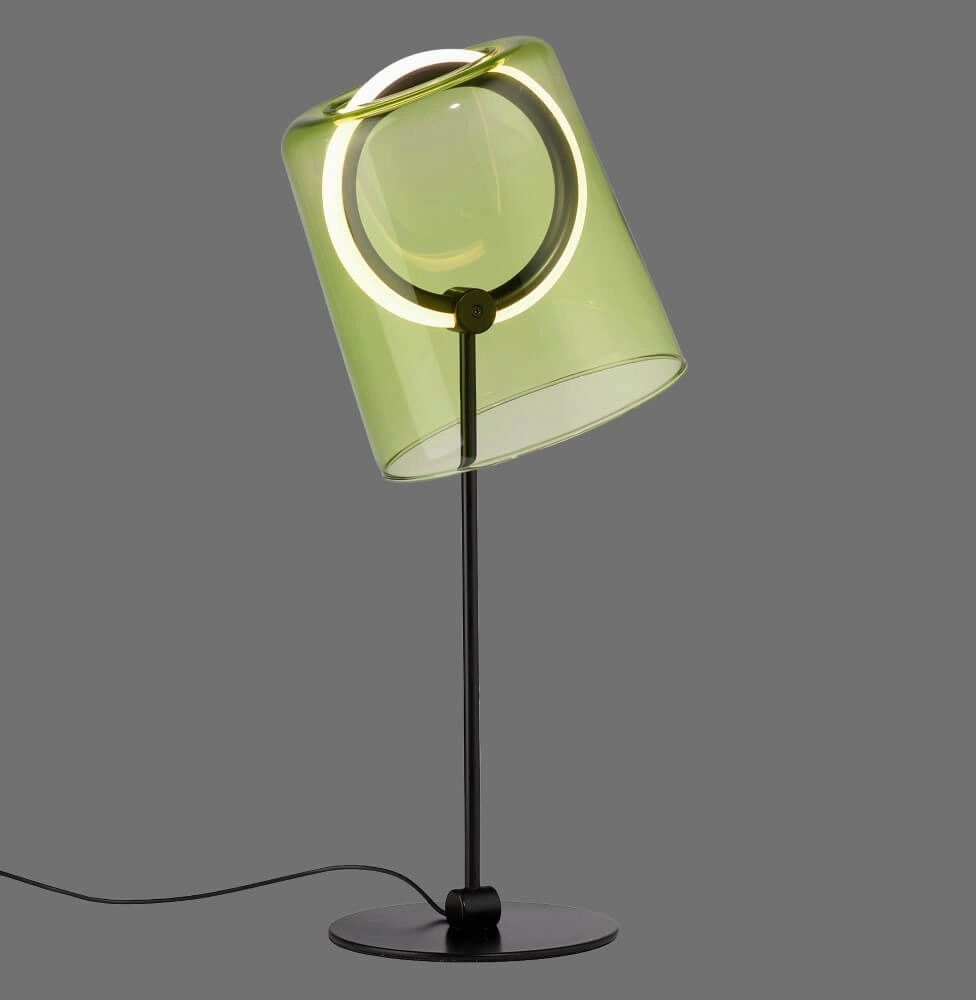 Tafellamp Zula zwart met groen glas Paul Neuhaus 4012248385876