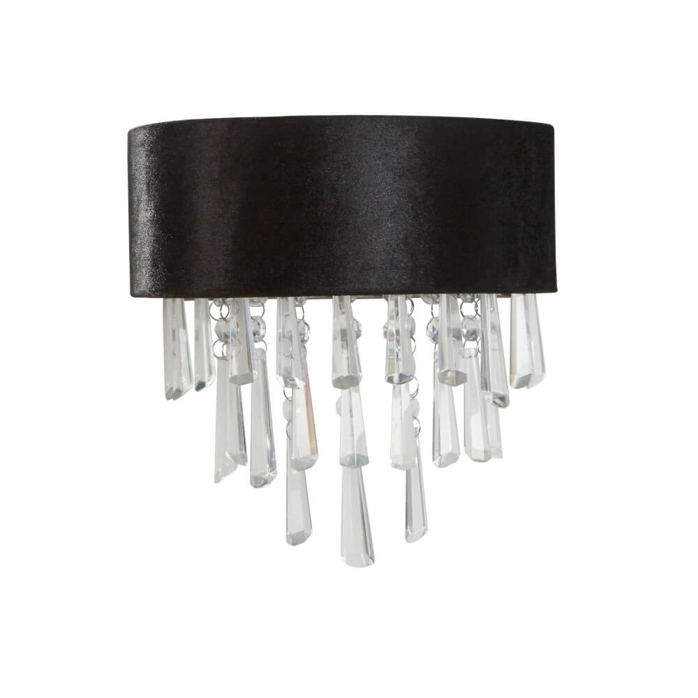 Wandlamp Glamour zwart met chroom