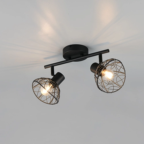 Plafondlamp Yako dubbel zwart