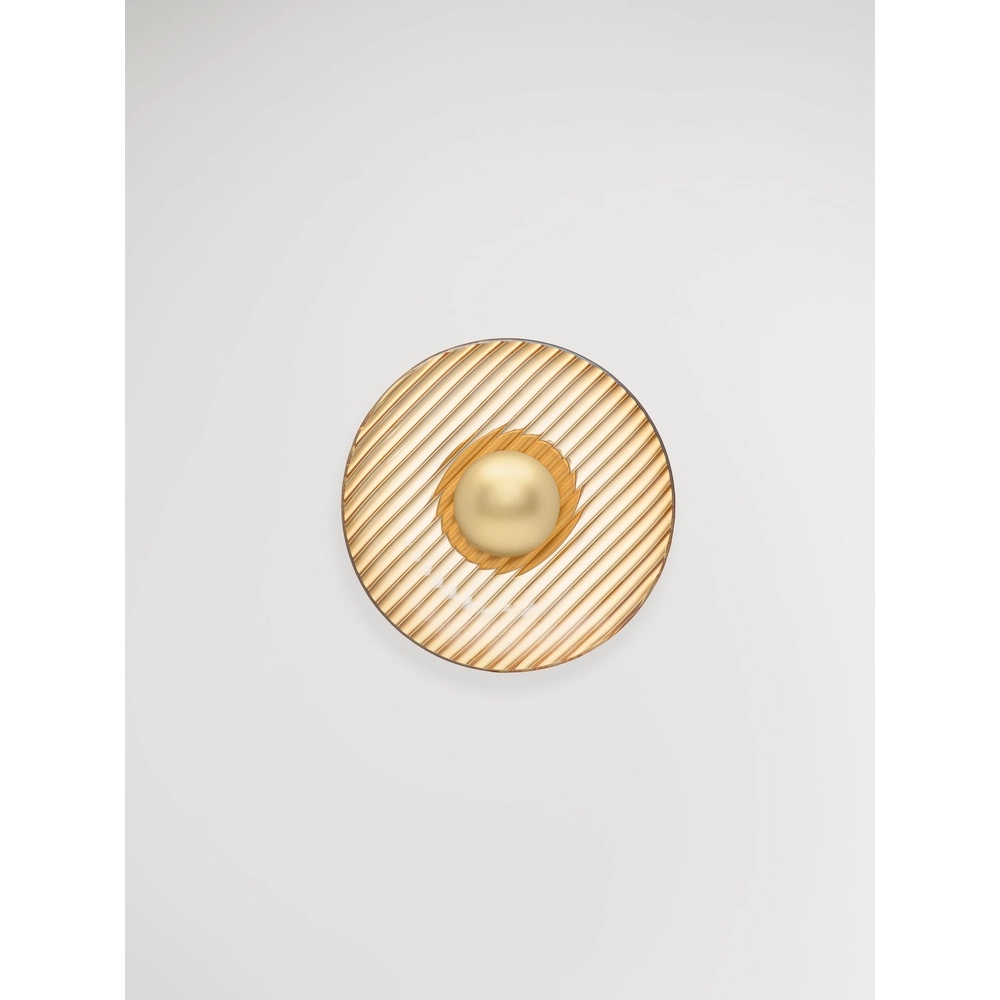 Wandlamp Lavina goud met amber glas Ø 25cm Lyora 5212063501416