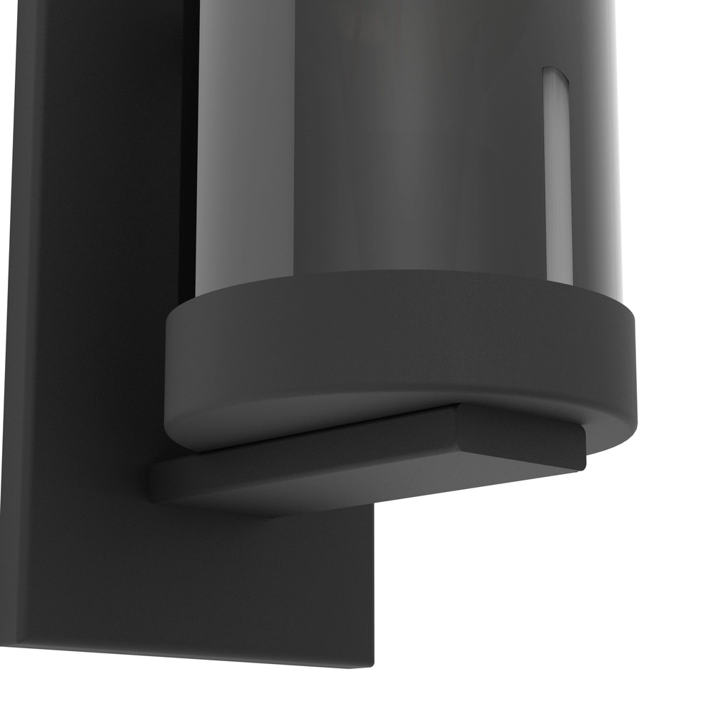Zwarte wandlamp Toothill met smoke glas Eglo 9002759440039