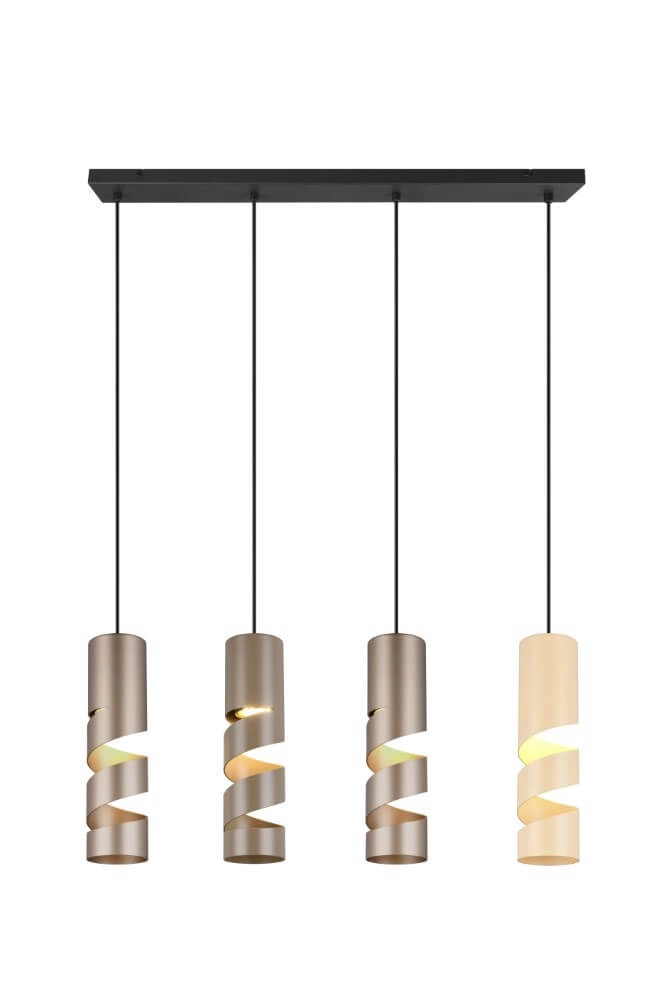 4-lichts koker hanglamp Stream bruine tinten Trio 4017807614008