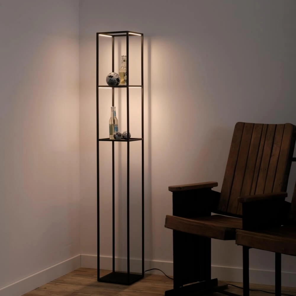 Strakke vloerlamp Conni zwart Paul Neuhaus 4012248361009
