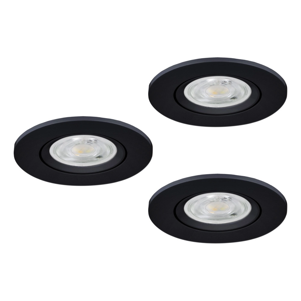 Set van 3 inbouwspots Barranco zwart Ø 9cm - 3-staps CCT Eglo 9008606359431
