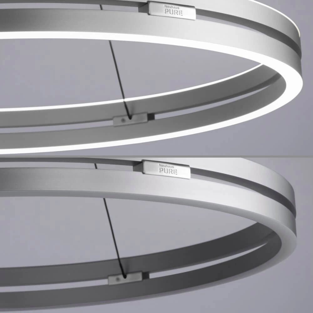 Strakke hanglamp Pure E-Loop aluminium Ø 70cm Paul Neuhaus 4012248372302