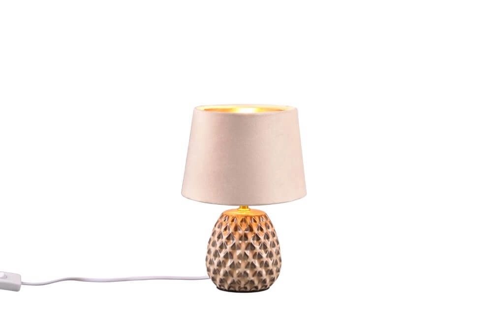 Bruine tafellamp Ariana met taupe kap S Trio 4017807574678