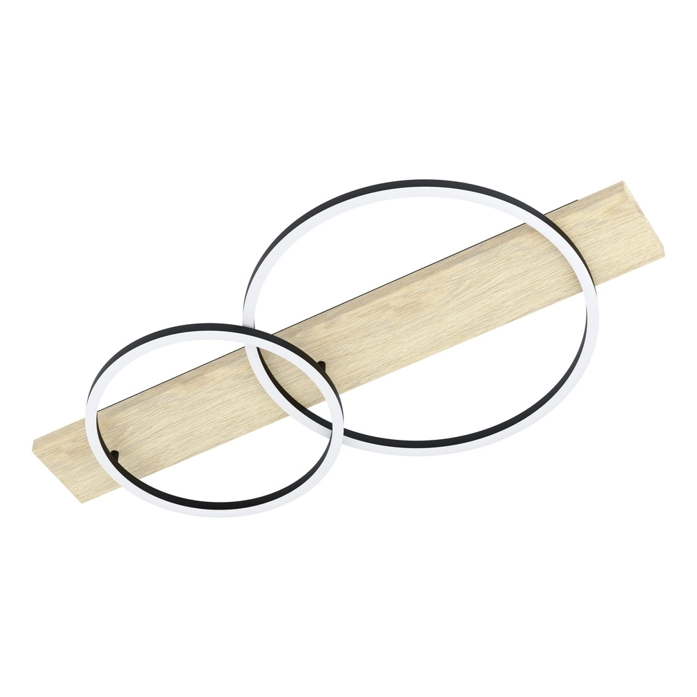 Plafondlamp Boyal 2L - led - met houtlook