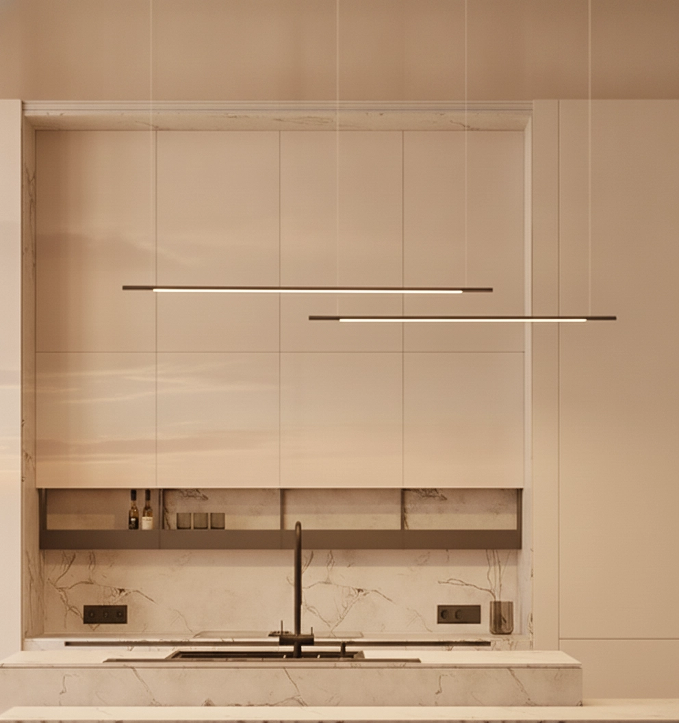 Strakke hanglamp Brillia zwart 161cm