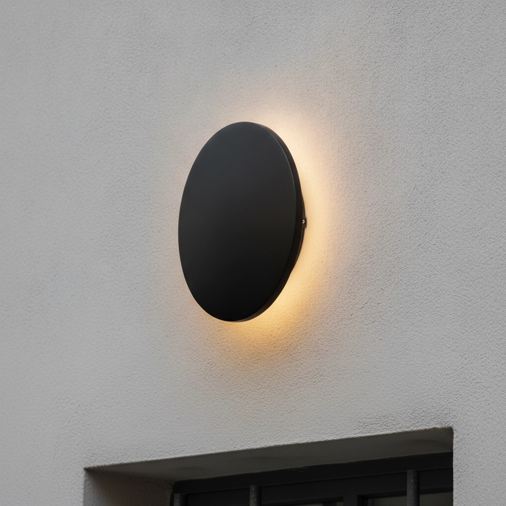 Ronde wandlamp Copper zwart Ø 18cm