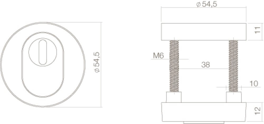 Veiligheidsrozet Salus kerntrekbeveiliging messing ongelakt Intersteel 8714186079522