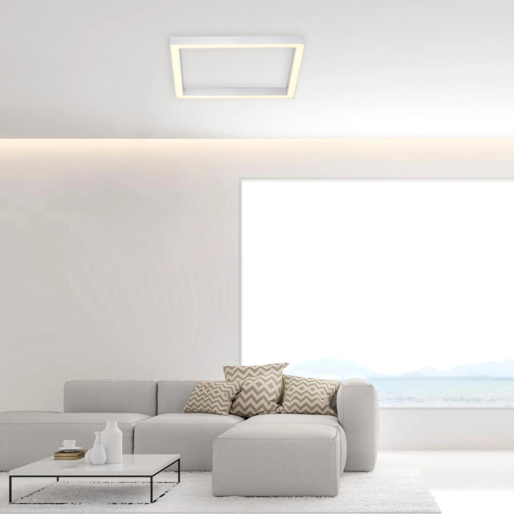 Vierkante plafondlamp Pure Lines Square aluminium Paul Neuhaus 4012248357910