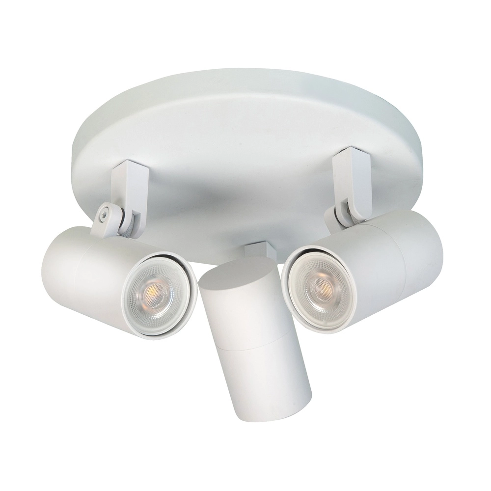 Witte opbouwspot Piccolo 3-lichts rond