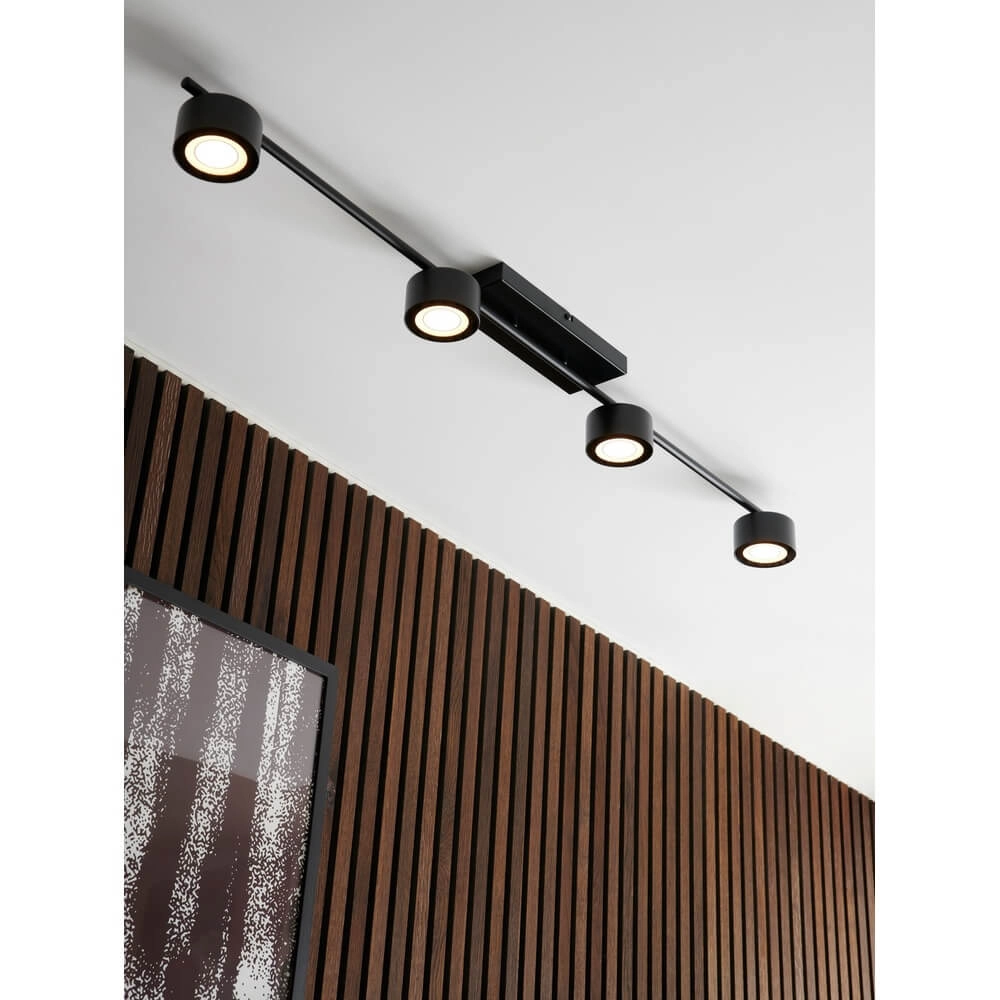 Design plafondlamp Clyde 4-lichts zwart Nordlux 5704924012259