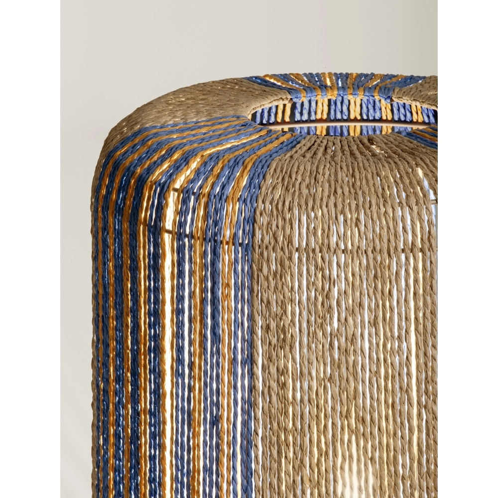 Tafellamp Abby Ø 33cm bruin met blauw Lyora 5212017477385
