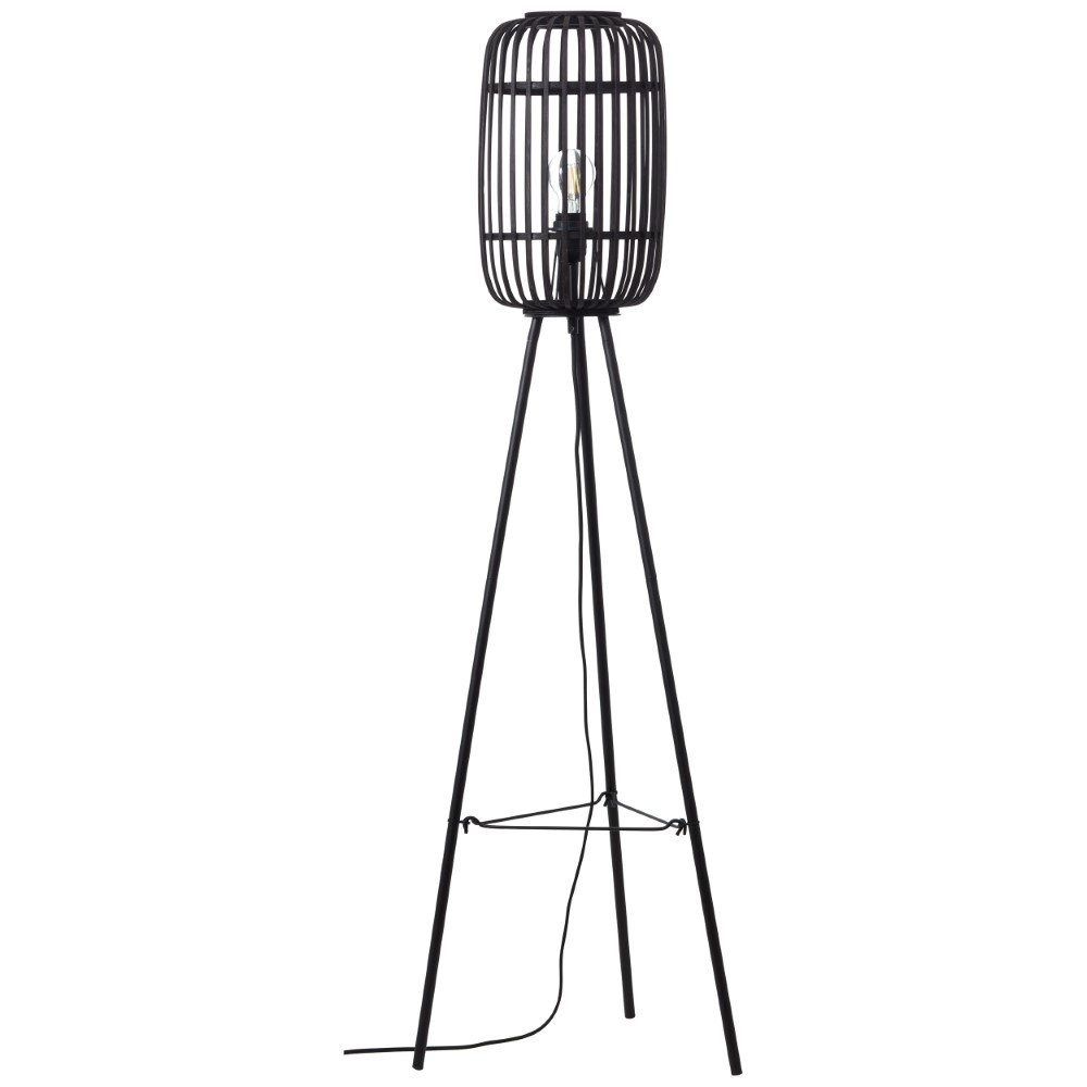 Vloerlamp Woodrow zwart Brilliant 4004353377075