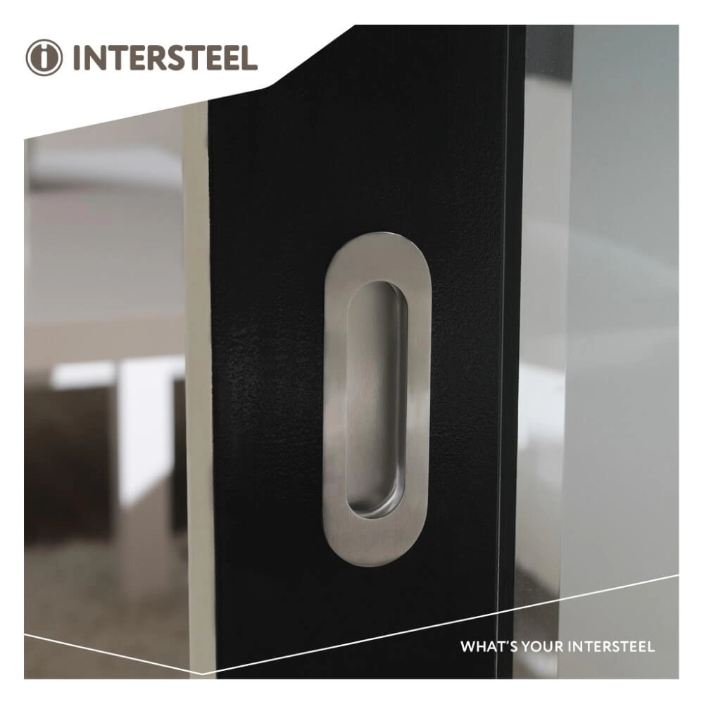 Schuifdeurkom ovaal Alvro 12x4cm RVS blind Intersteel 8714186104644