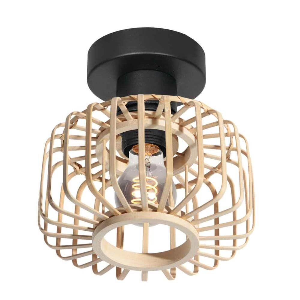 Bamboe plafondlamp Bloeba Ø 20cm