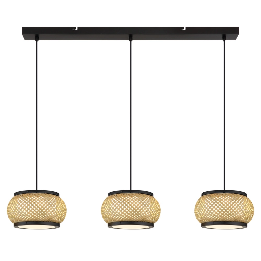 Hanglamp Bambora 3-lichts met bamboe Globo 9007371566860