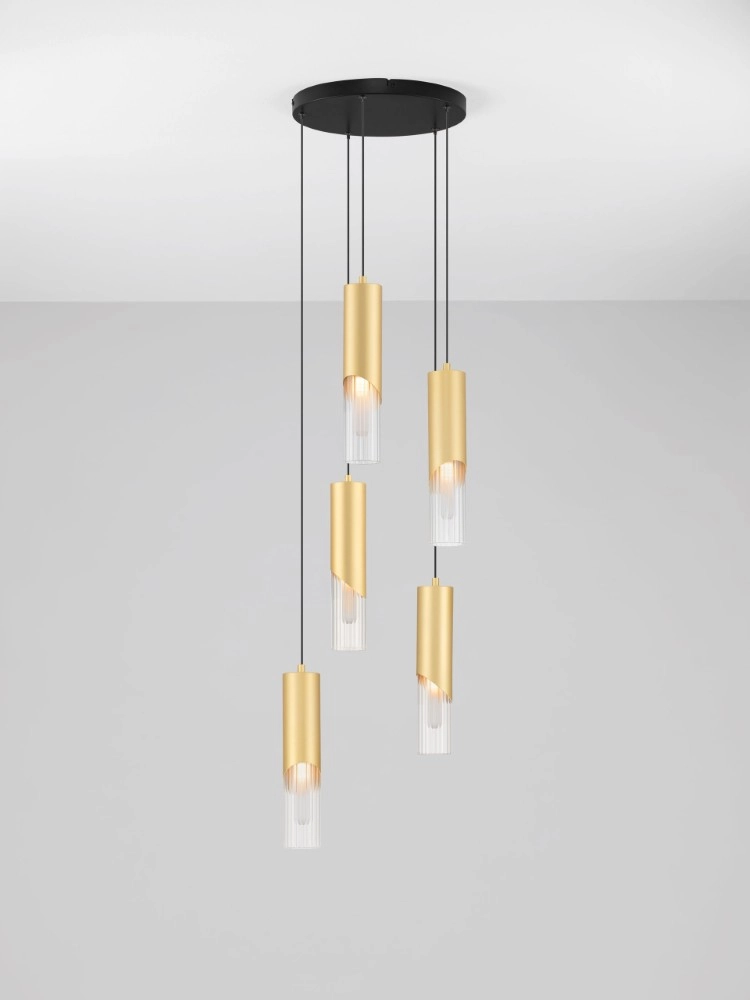 Design hanglamp Modesto Ø 33cm goud 5-lichts Lyora 5212063501454