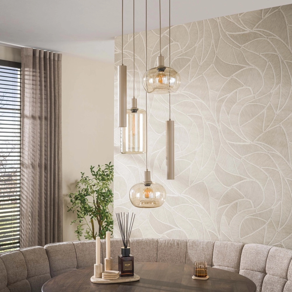 Design hanglamp Serene 5-lichts zand bruin Lyora 8716803514799
