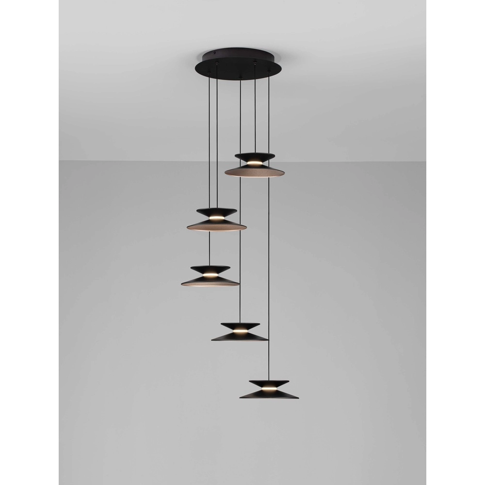 Design hanglamp Morfi 5-lichts zwart