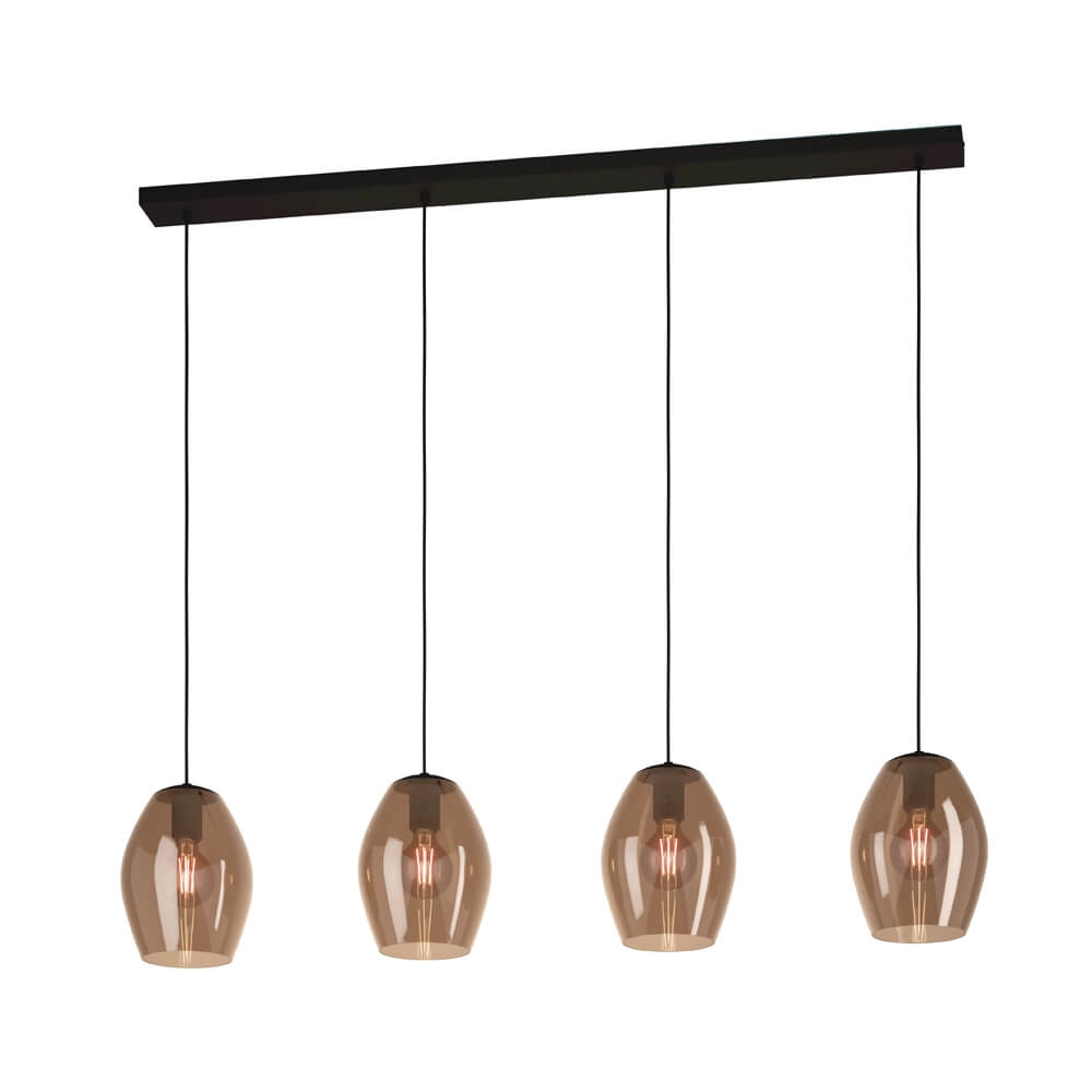 Hanglamp amberglas Estanys 1 4-lichts