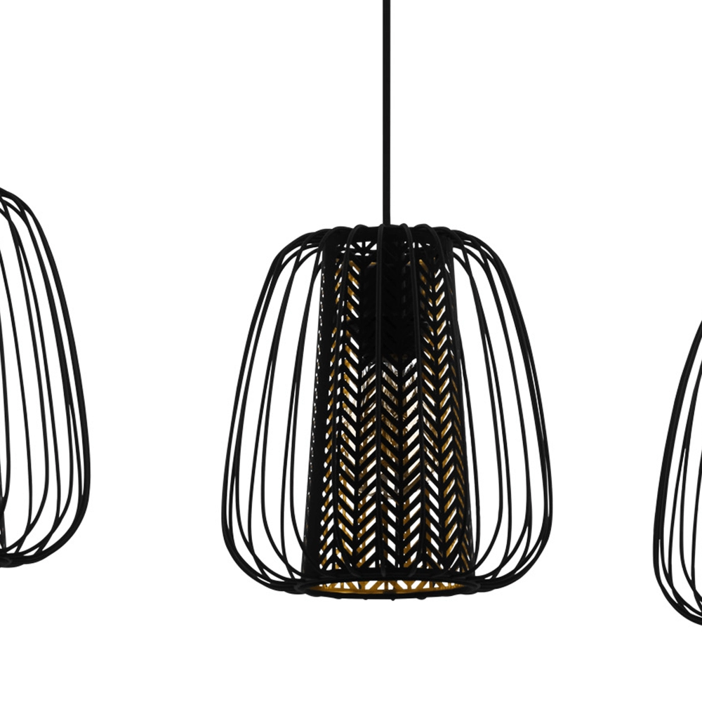 Eetkamer hanglamp Curasao zwart met goud Eglo 9002759996628