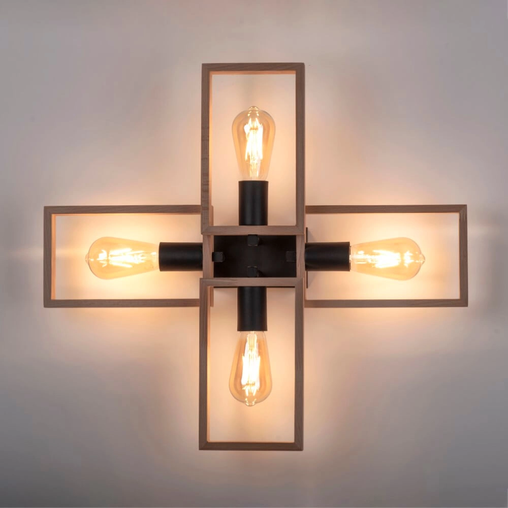Landelijke plafondlamp Franky 4-lichts Just Light 4043689967949