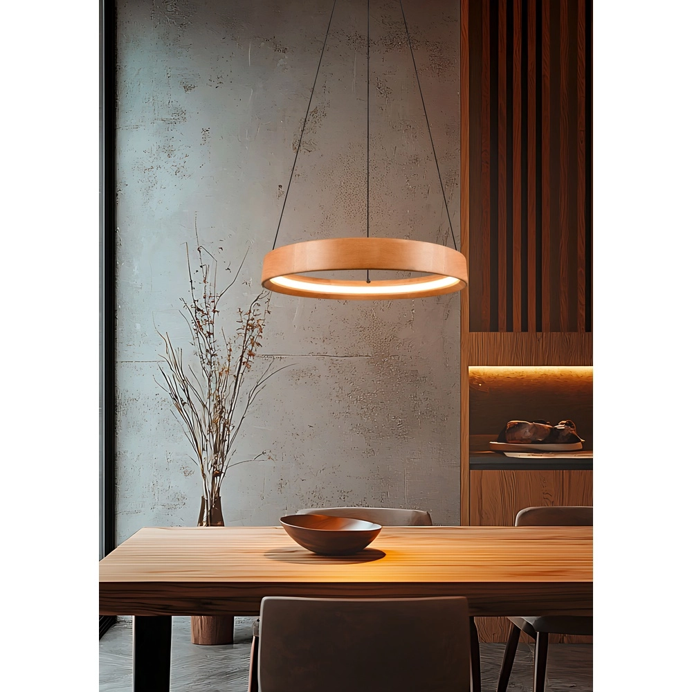 Design hanglamp Lynwood hout Ø 50cm Trio 4017807662269