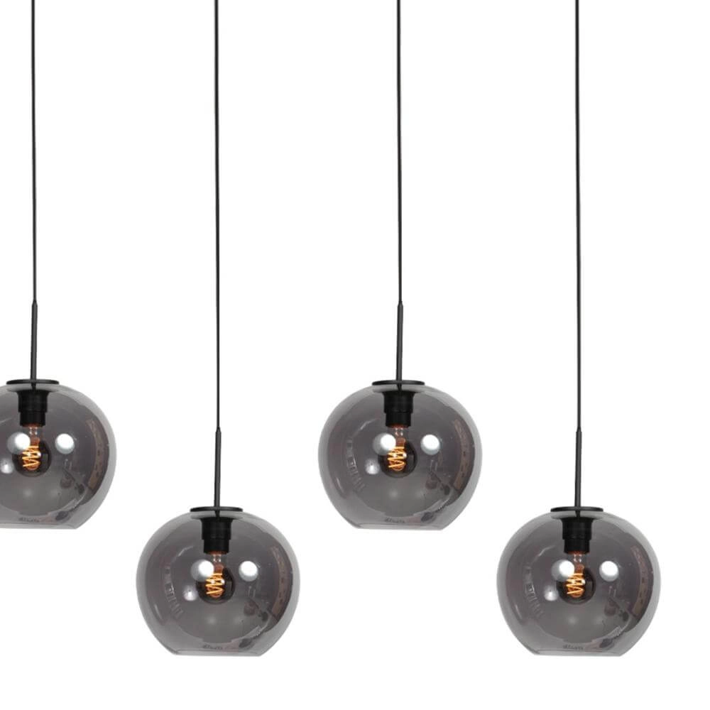 Hanglamp HaloSwap zwart met bol smoke glas Steinhauer 8712746179668