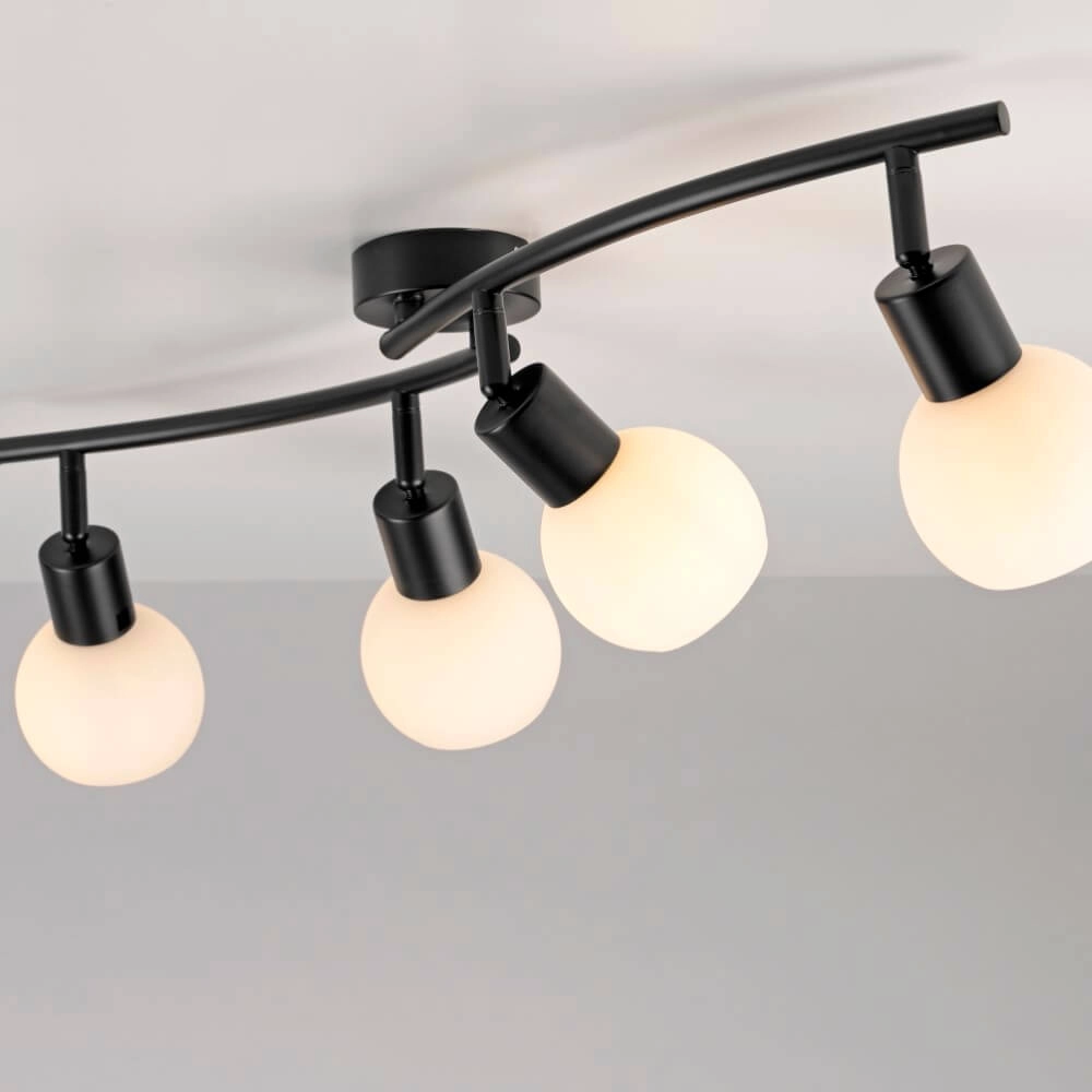 Zwarte plafondlamp Loki 4-lichts Just Light 4043689000790