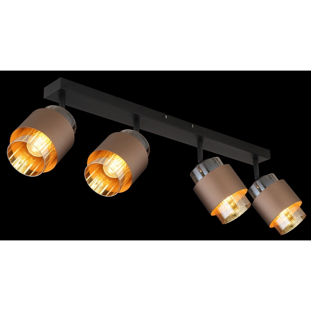 Design plafondlamp Milley 4-lichts zwart Globo 9007371589340