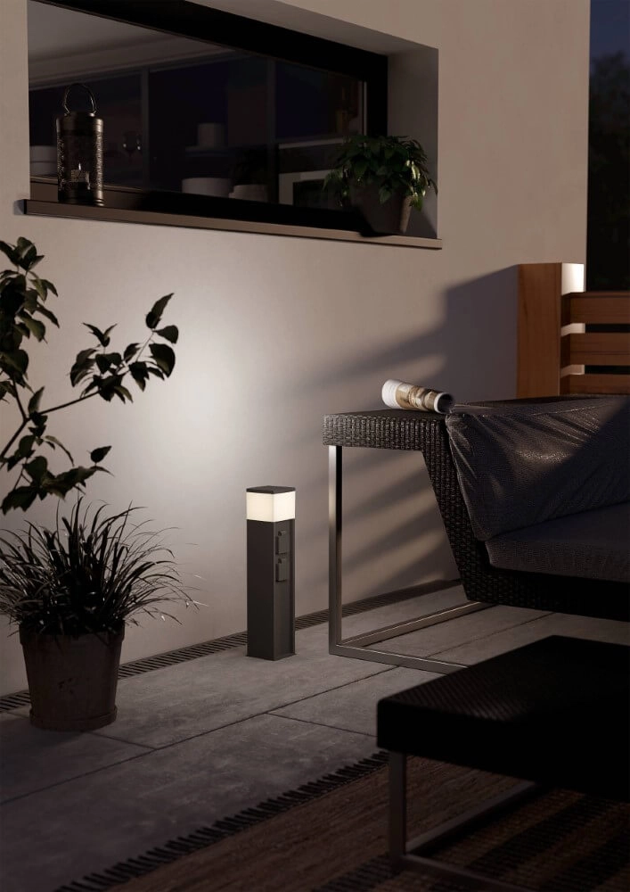 Stopcontact met lamp Park 5 antraciet Eglo 9008606297825