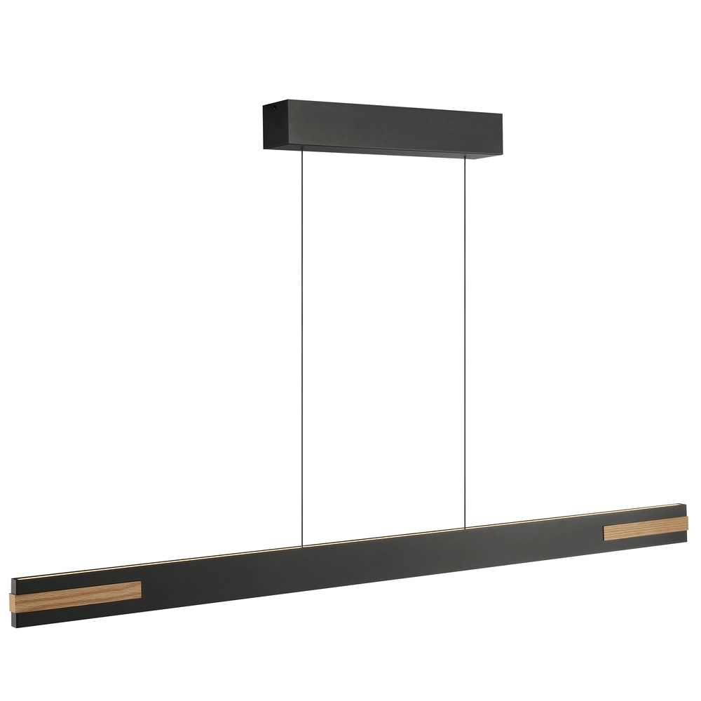 Strakke hanglamp Streamline zwart met hout Brilliant 4004353463631