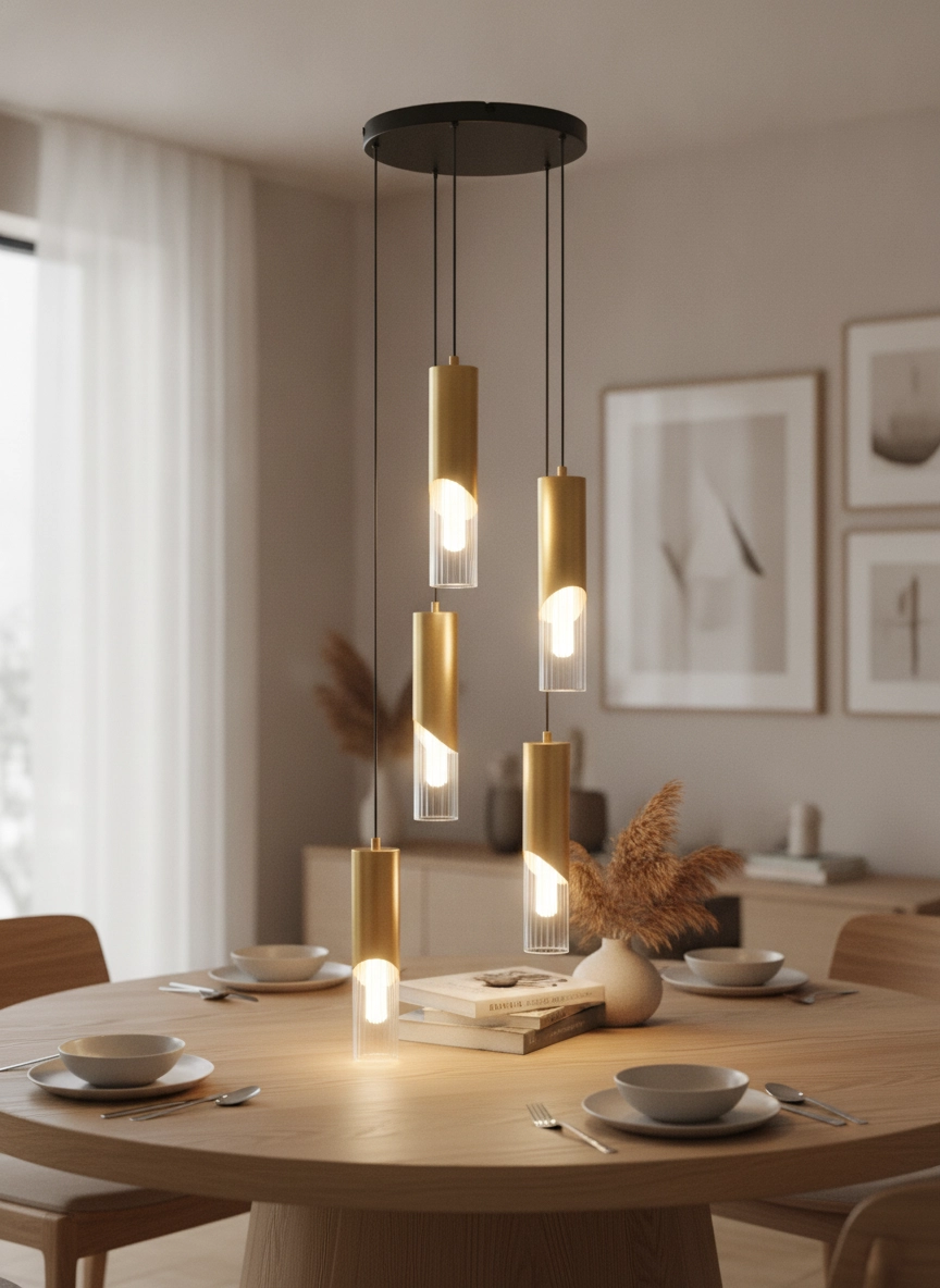 Design hanglamp Modesto Ø 33cm goud 5-lichts